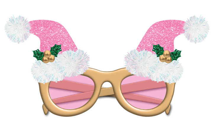 Santa Hat Christmas Novelty Glasses