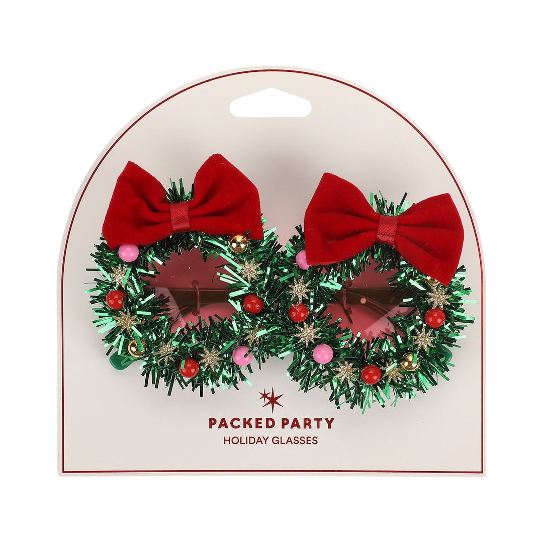 Christmas Wreath Novelty Glasses