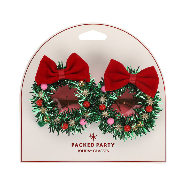 Christmas Wreath Novelty Glasses