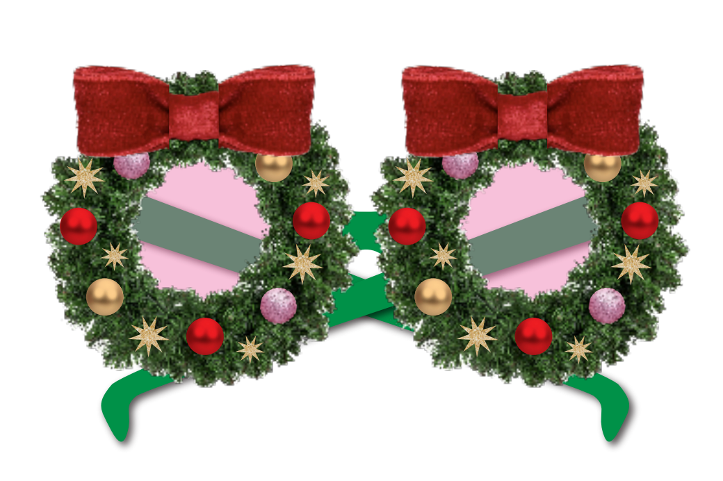 Christmas Wreath Novelty Glasses