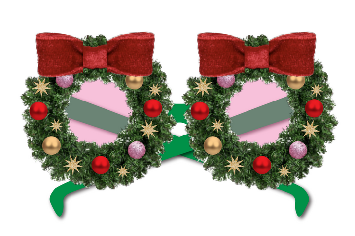 Christmas Wreath Novelty Glasses
