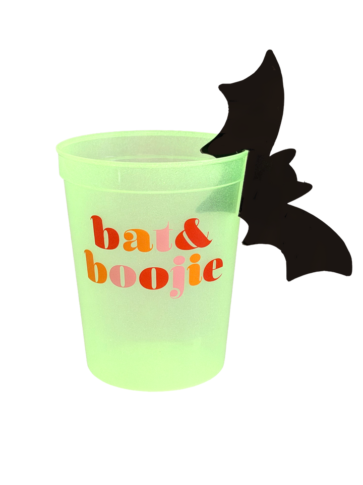 BAT &amp; BOOJIE GLOW-IN-THE-DARK CUPSTACK WITH BAT DRINK MARKERS