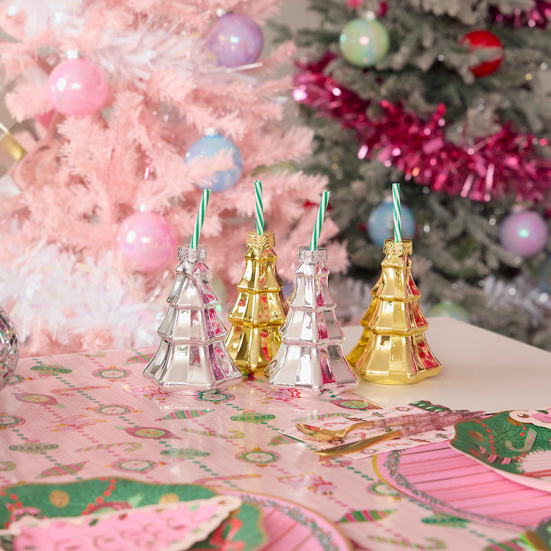 Packed Party Glass Tree Sipper Novelty Party Cups-Set of 4