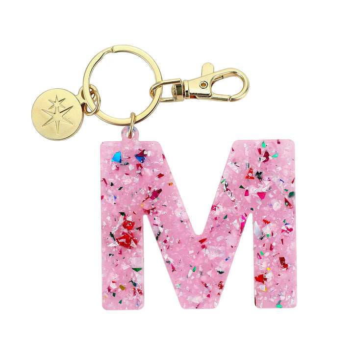 Packed Party Monogram Letter M Bag Charm, Pink