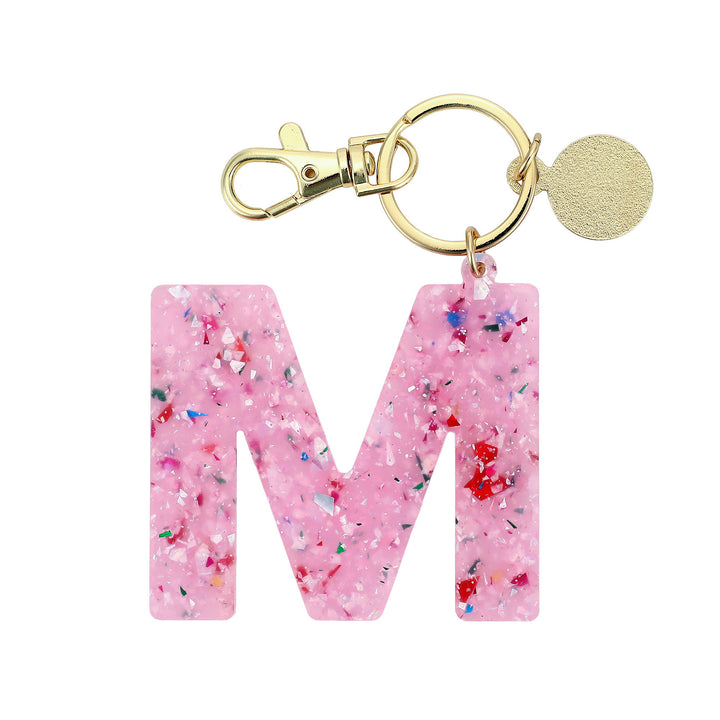 Packed Party Monogram Letter M Bag Charm, Pink