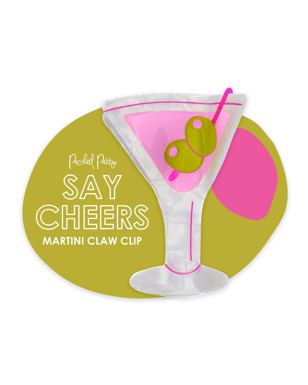 Martini Hair Claw Clip