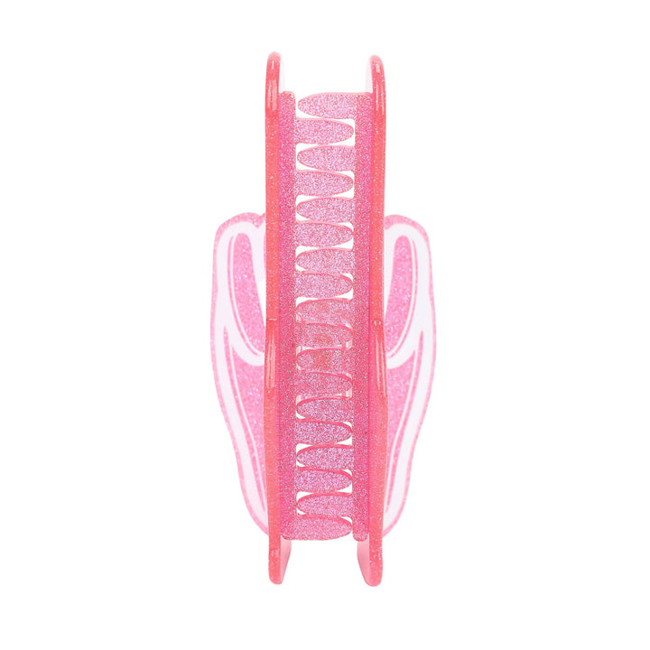 Pink Foam Finger Glitter Hair Claw Clip
