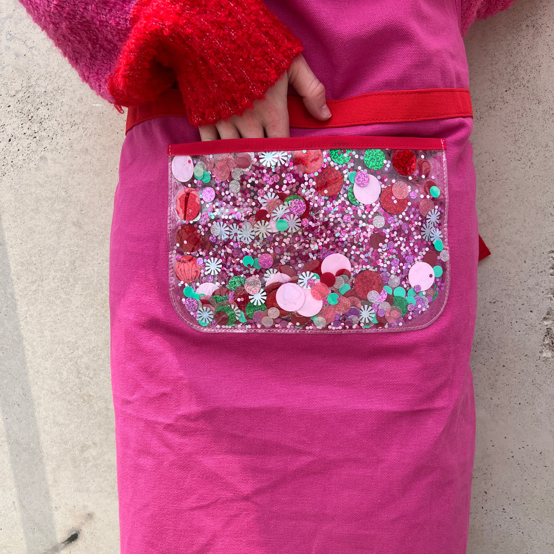 PRETTY IN PINK CONFETTI APRON