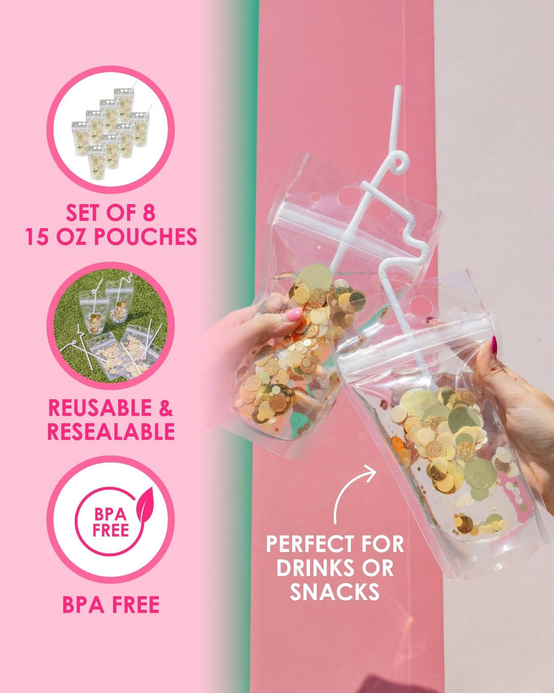 Spirit Squad Good As Gold Drink Pouch Set
