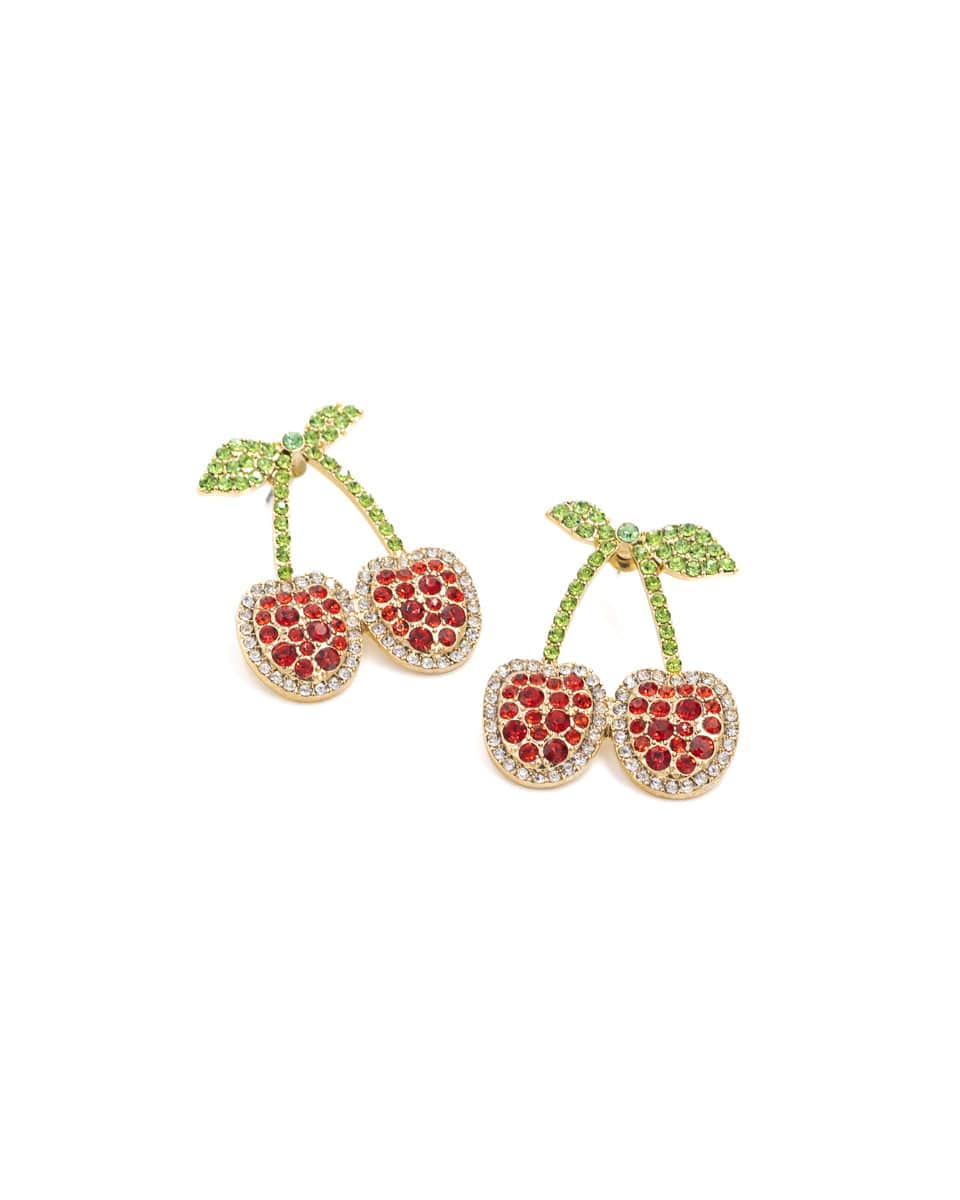 Cherry &amp; Brunch Earrings and Charm Necklace Set