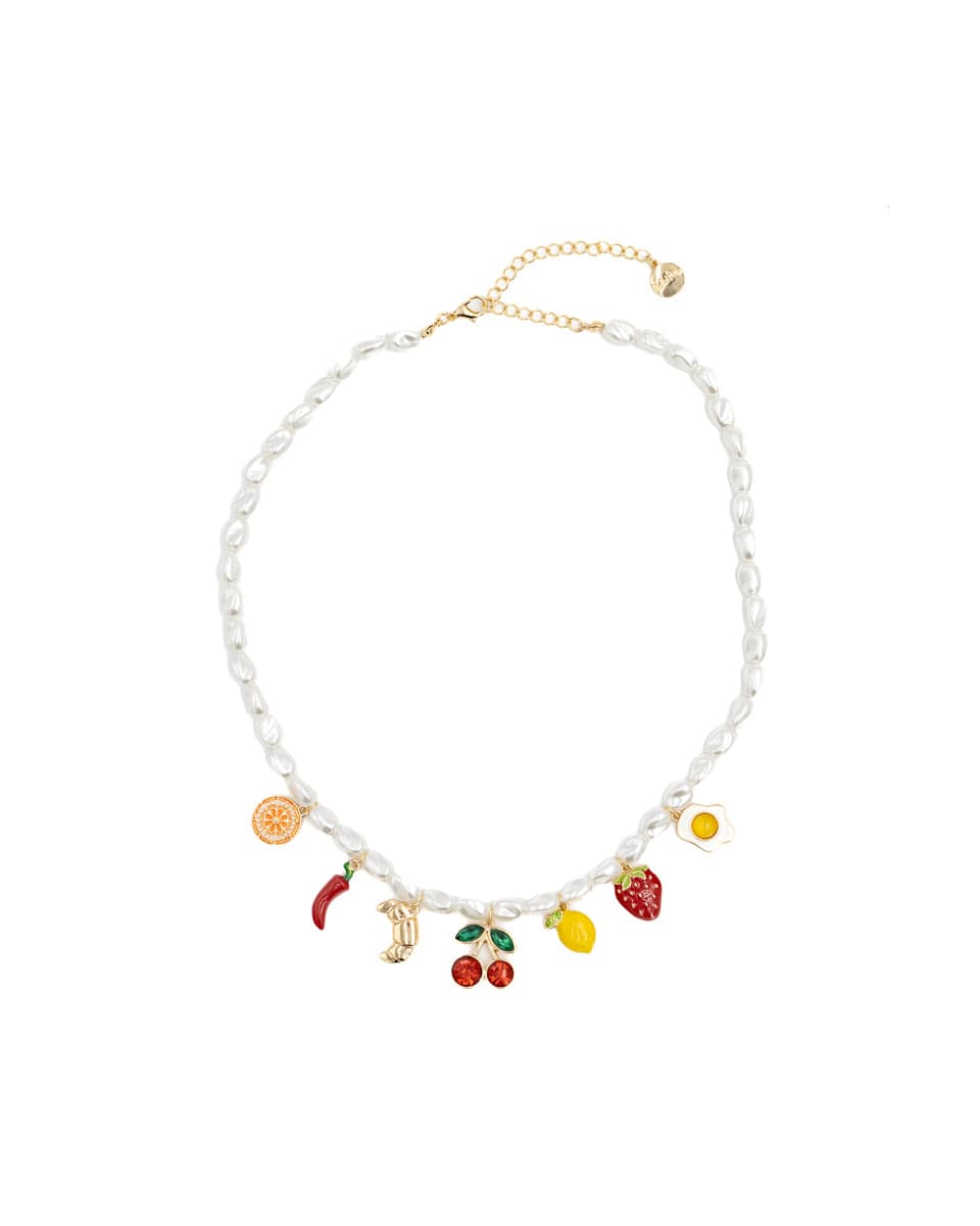 Cherry &amp; Brunch Earrings and Charm Necklace Set