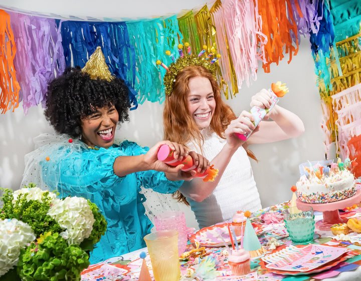 The Big Frill Multicolor Fringe Canopy Banners (set of 2)