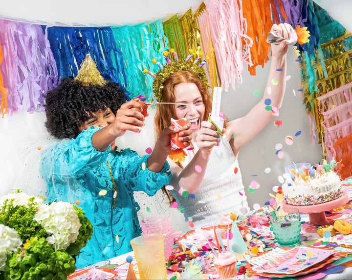 The Big Frill Multicolor Fringe Canopy Banners (set of 2)