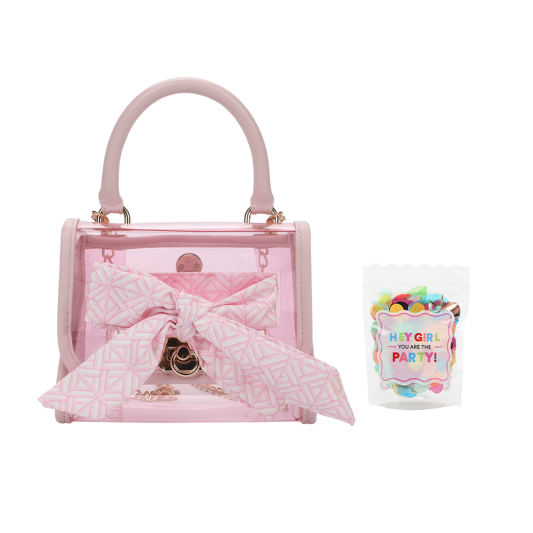 The Perfect Bow Clear Vinyl Bag (pink)