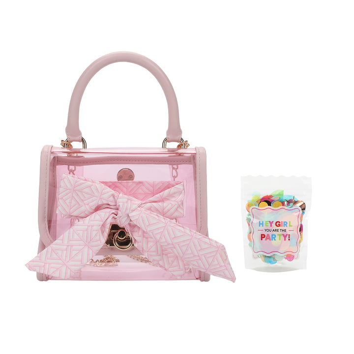 The Perfect Bow Clear Vinyl Bag (pink)