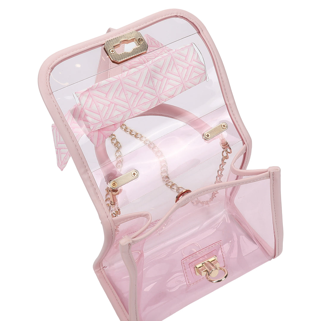 The Perfect Bow Clear Vinyl Bag (pink)
