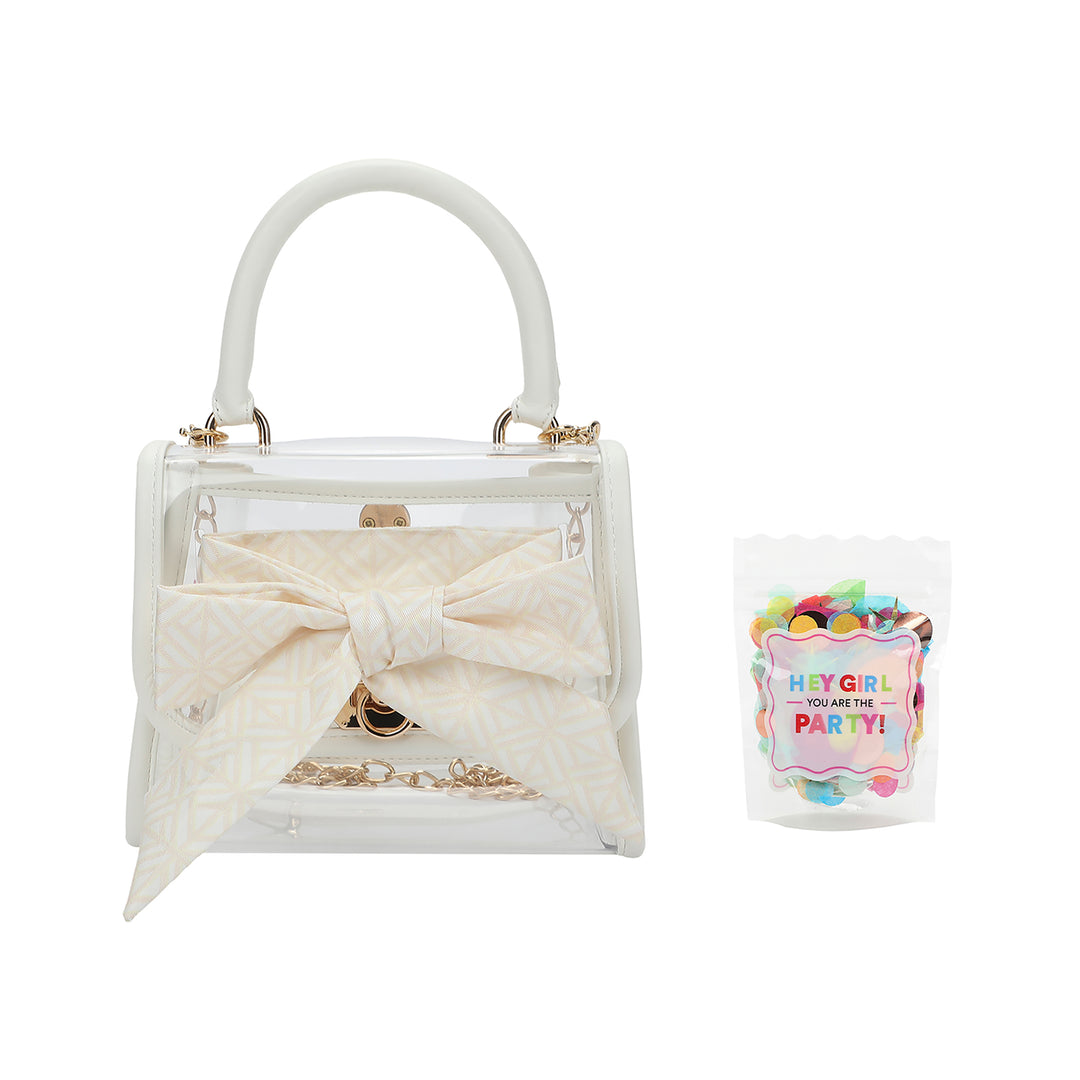 The Perfect Bow Clear Vinyl Bag (white)