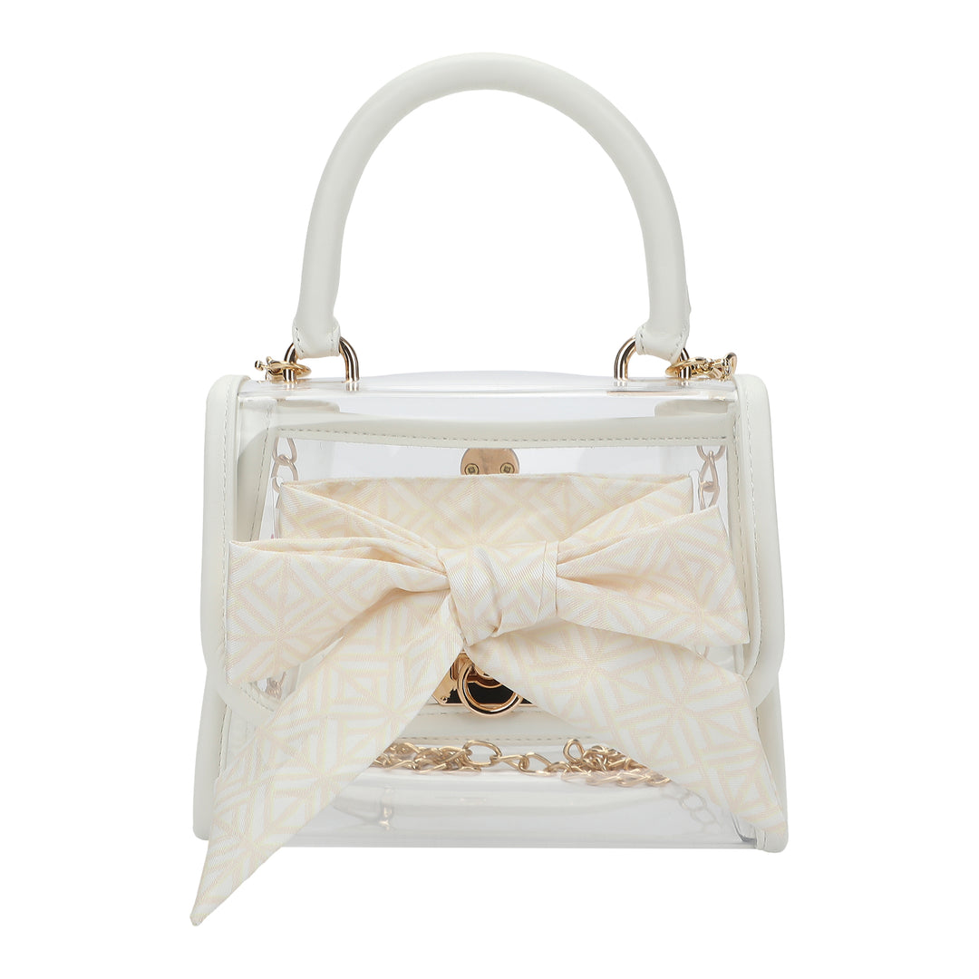 The Perfect Bow Clear Vinyl Bag (white)