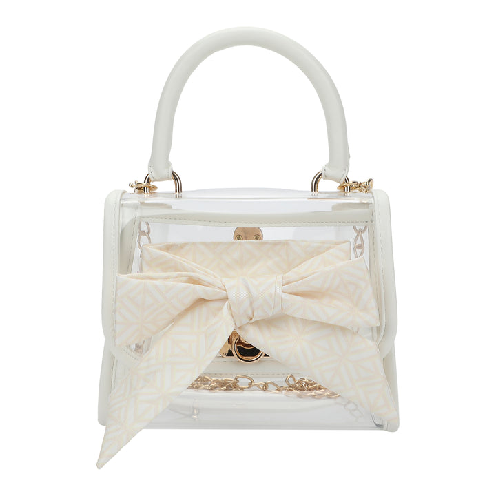 The Perfect Bow Clear Vinyl Bag (white)