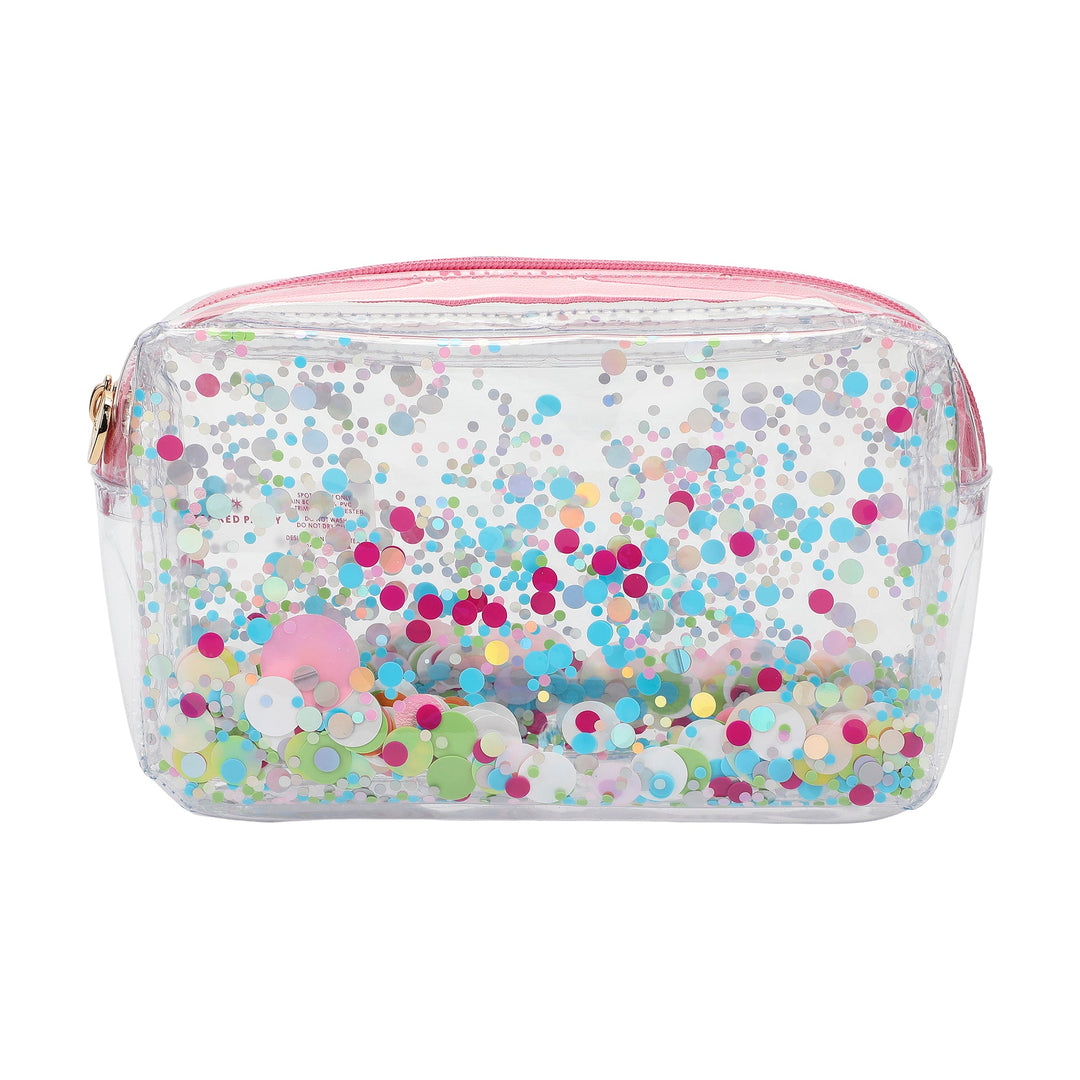 Clear Multicolor Confetti Pouch