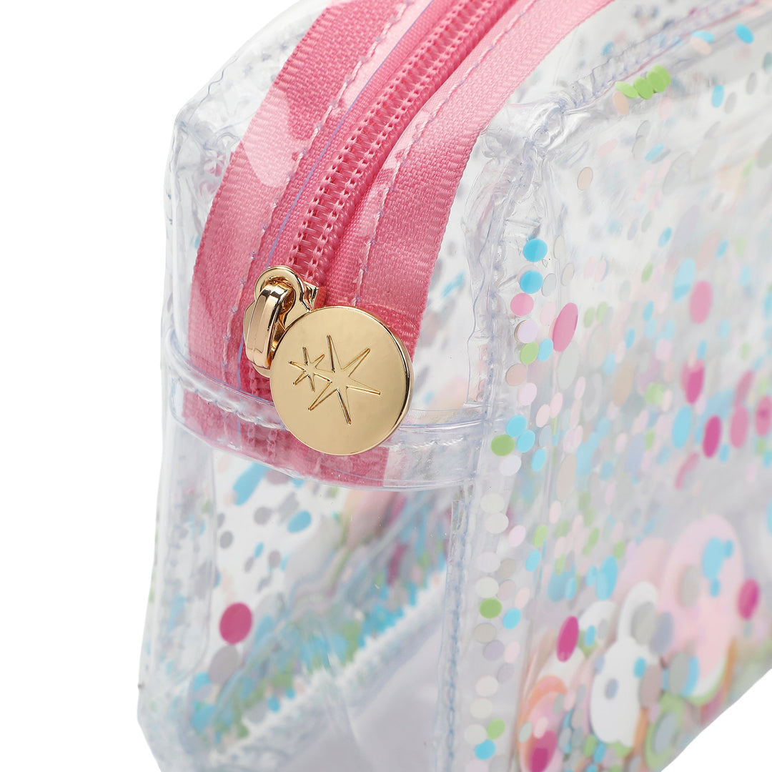 Clear Multicolor Confetti Pouch