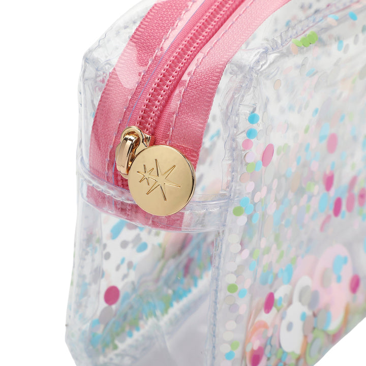 Clear Multicolor Confetti Pouch