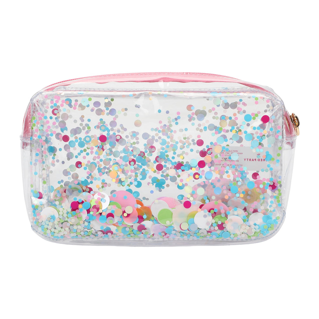 Clear Multicolor Confetti Pouch