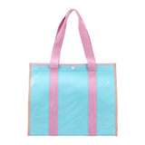 COLOR BLOCK VINYL TOTE