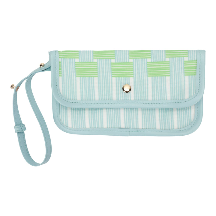 Blue Latice Oversized Tote Bag with Wallet