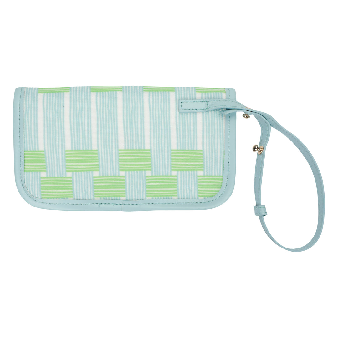Blue Latice Oversized Tote Bag with Wallet