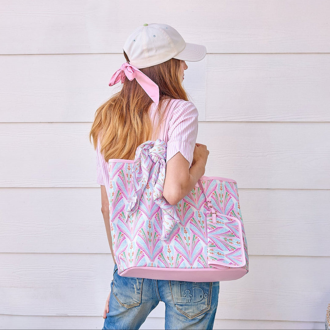 Petals &amp; Plumes Oversized Tote Bag with Wallet