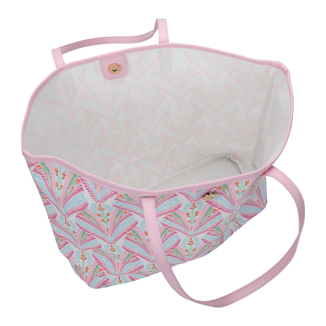 Petals &amp; Plumes Oversized Tote Bag with Wallet