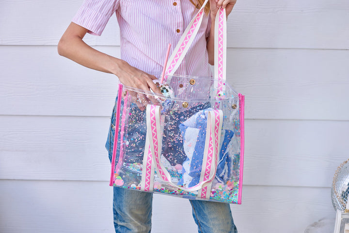 Confetti-filled Clear Vinyl Tote Bag