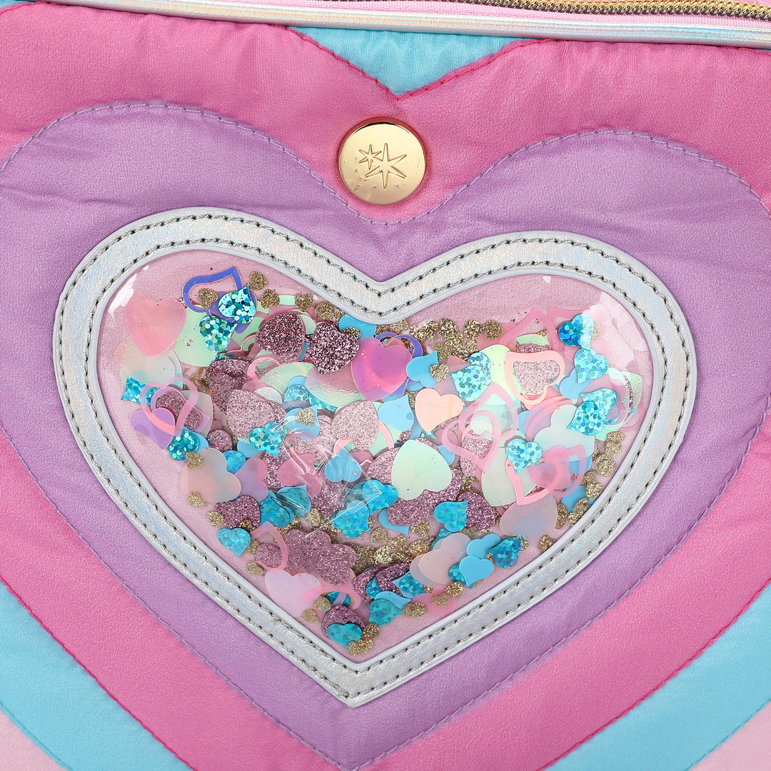"Taylor" Quilted Confetti Hearts Insulated Lunchbox