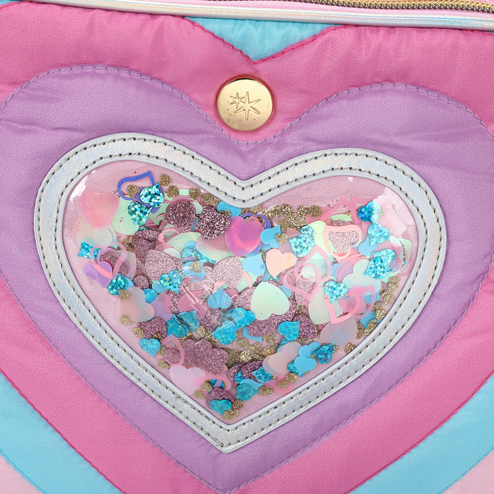 "Taylor" Quilted Confetti Hearts Insulated Lunchbox