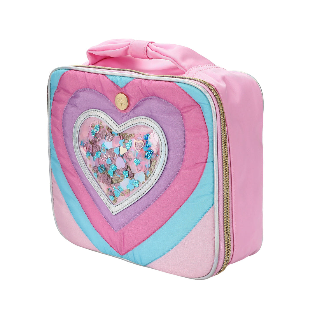 "Taylor" Quilted Confetti Hearts Insulated Lunchbox