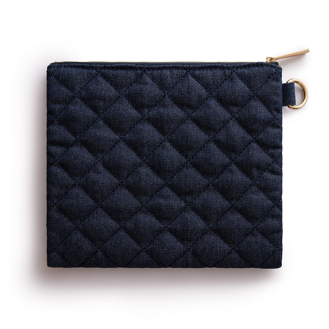 Denim &amp; Gems Quilted Everything Pouch
