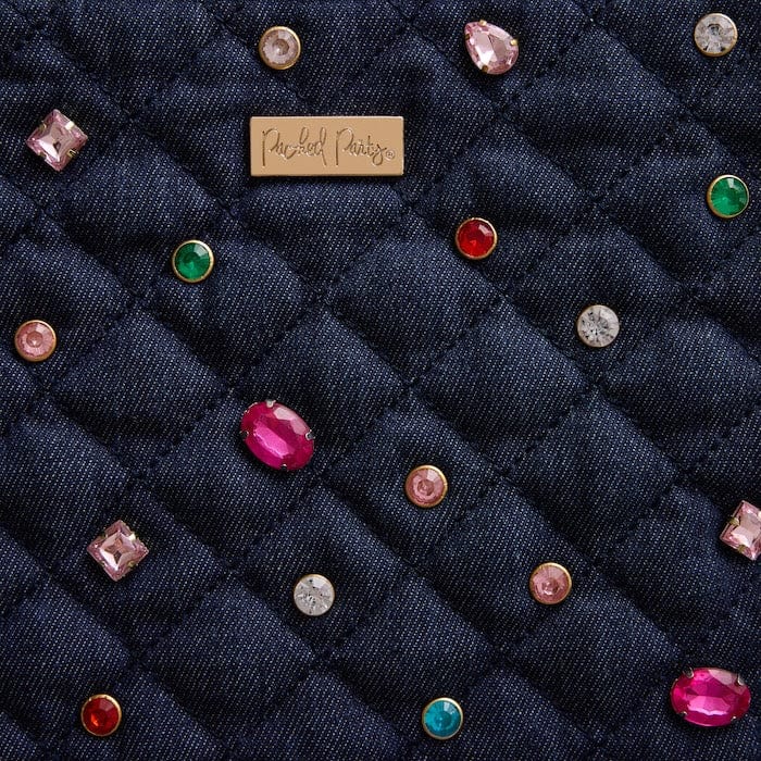 Denim &amp; Gems Quilted Everything Pouch