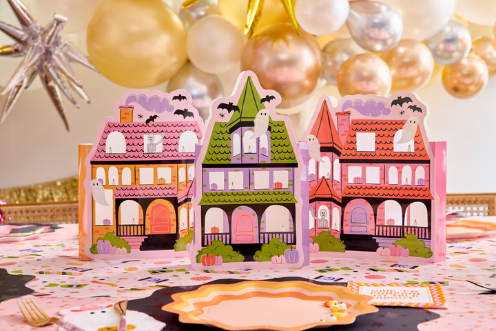 Pink-a-boo Pop-out Haunted Houses Table Decor