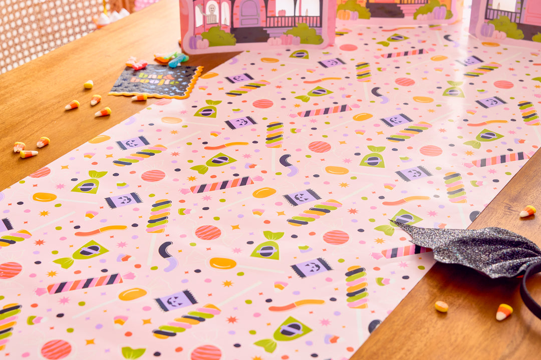 Pink-a-boo Candy Toss Paper Table Runner (25ft cut to fit)