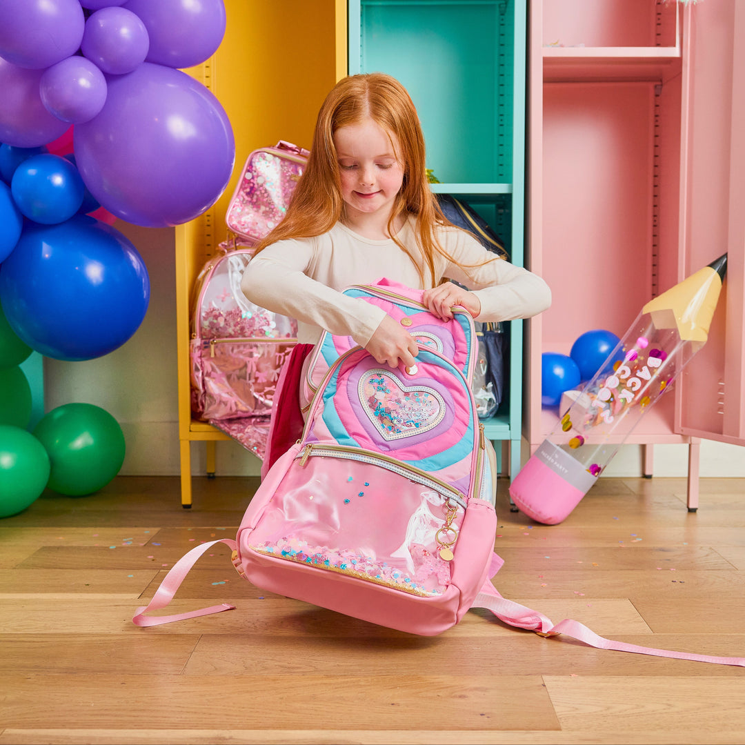 "Taylor" Quilted Confetti Hearts Insulated Lunchbox
