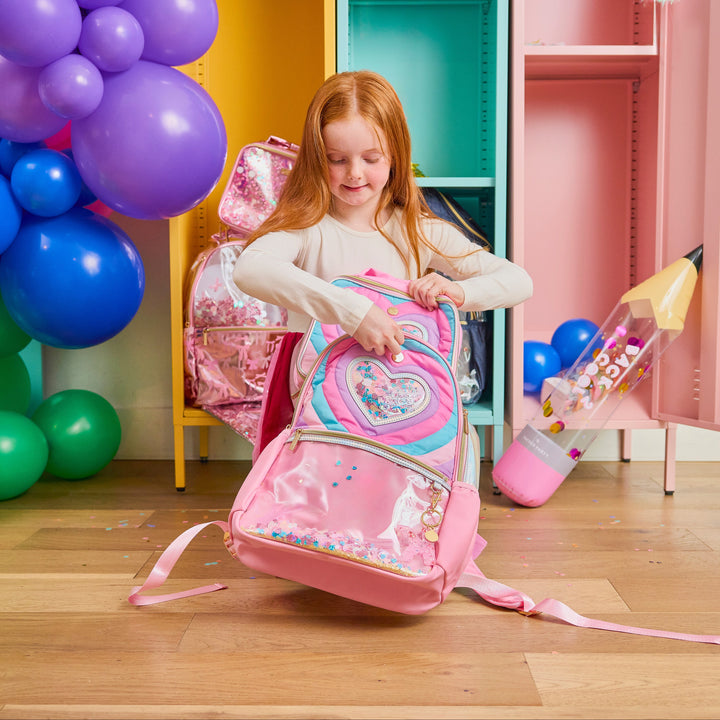 "Taylor" Quilted Confetti Hearts Insulated Lunchbox