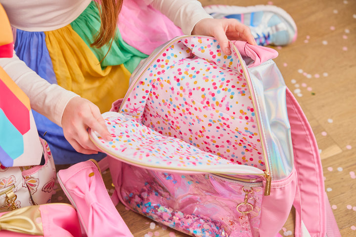 "Taylor" Quilted Confetti Hearts Backpack