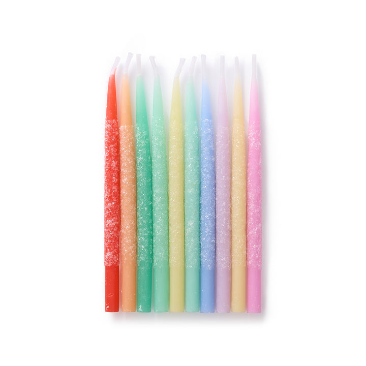 Glitter Wishes Rainbow Birthday Candle Set (10 ct)