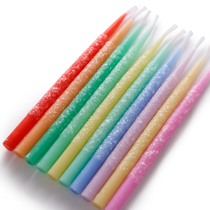Glitter Wishes Rainbow Birthday Candle Set (10 ct)