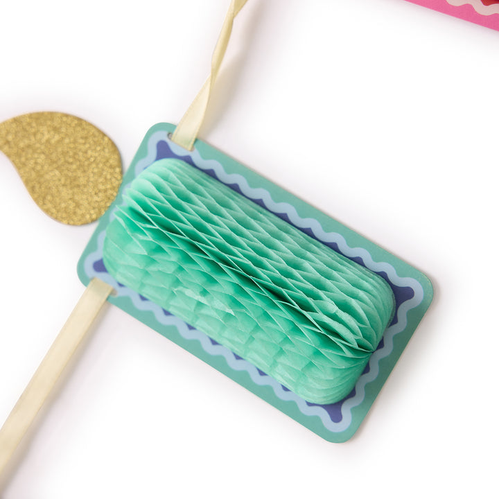 Make A Wish Honeycomb Birthday Candle Banner