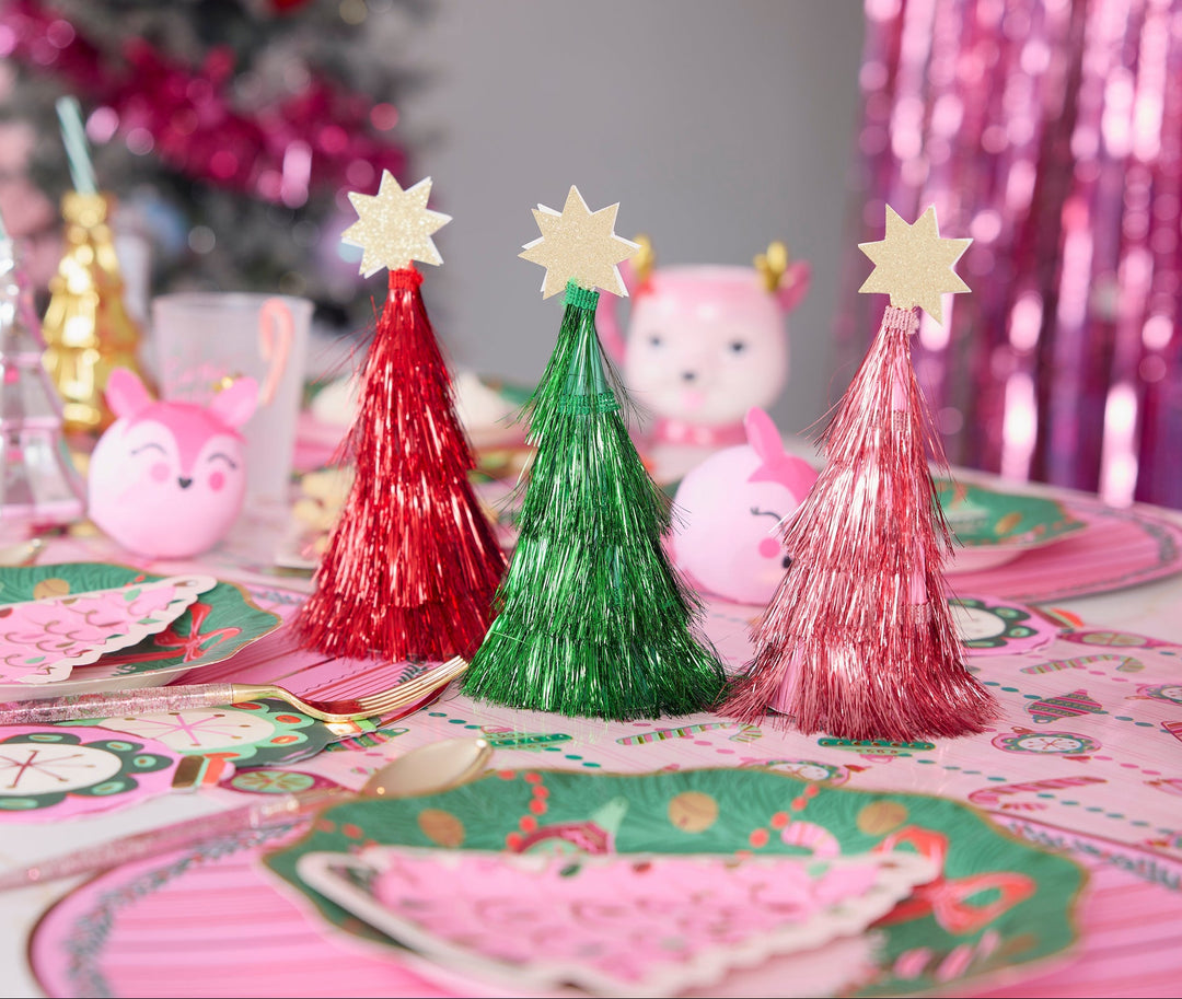 Colorful Tinsel Christmas Tree Confetti Crackers (6 Count)
