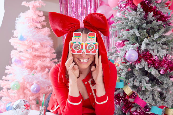 Packed Party Giant Velvet Bow Headband, Red