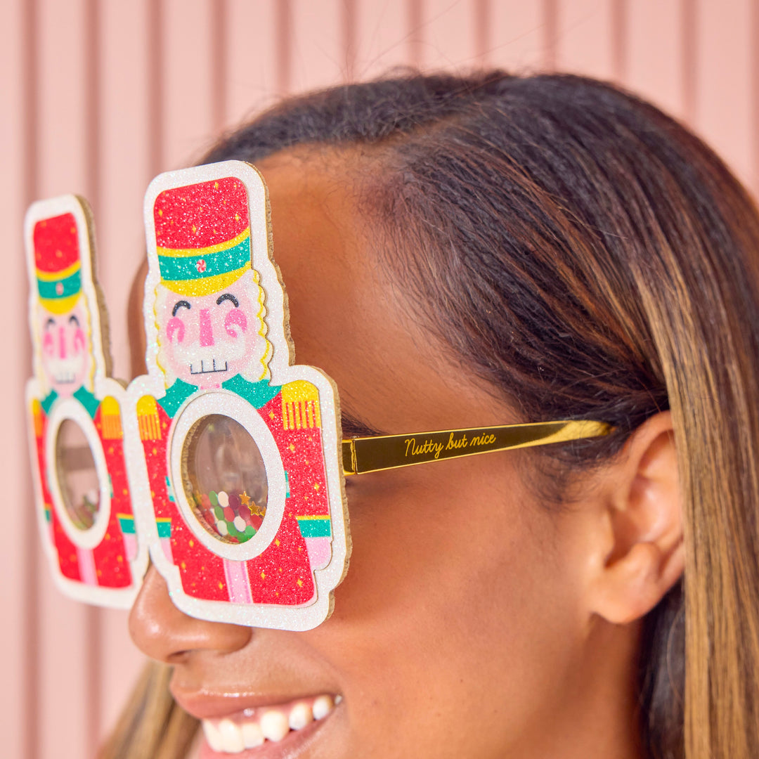 Nutty But Nice Nutcracker Christmas Novelty Glasses