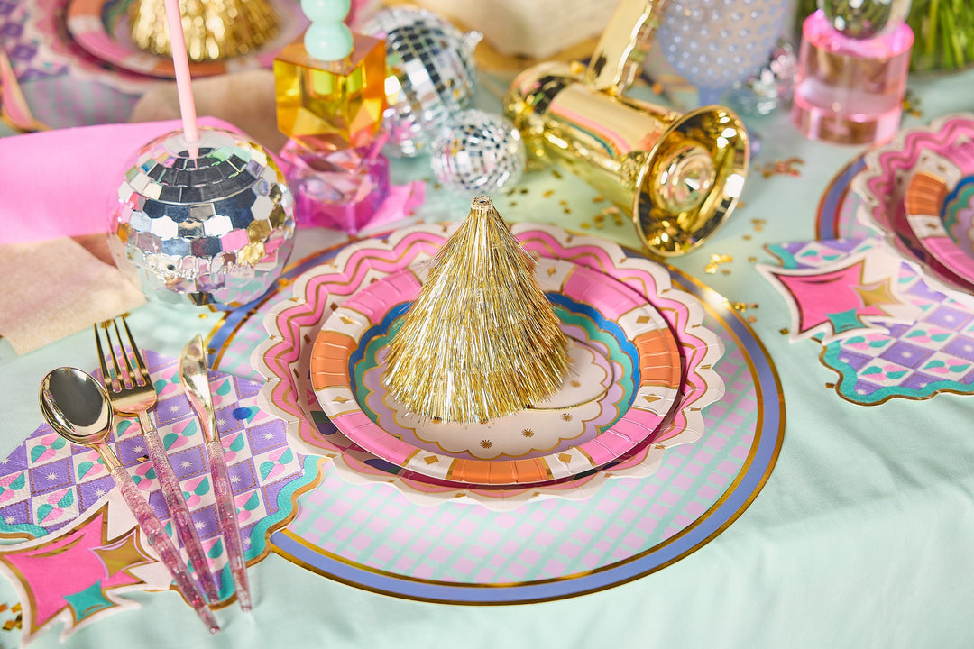 Golden Girl Mini Gold Fringe Party Hats (4 ct)
